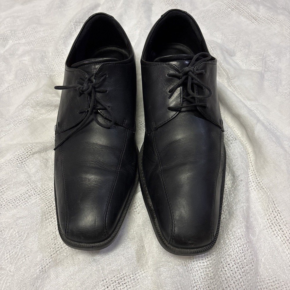 ECCO Helsinki Lace Up Oxford Shoes Men's Size EUR 45, Black Leather 2414